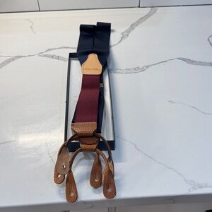 Brooks Brothers Navy and Burgundy Suspenders